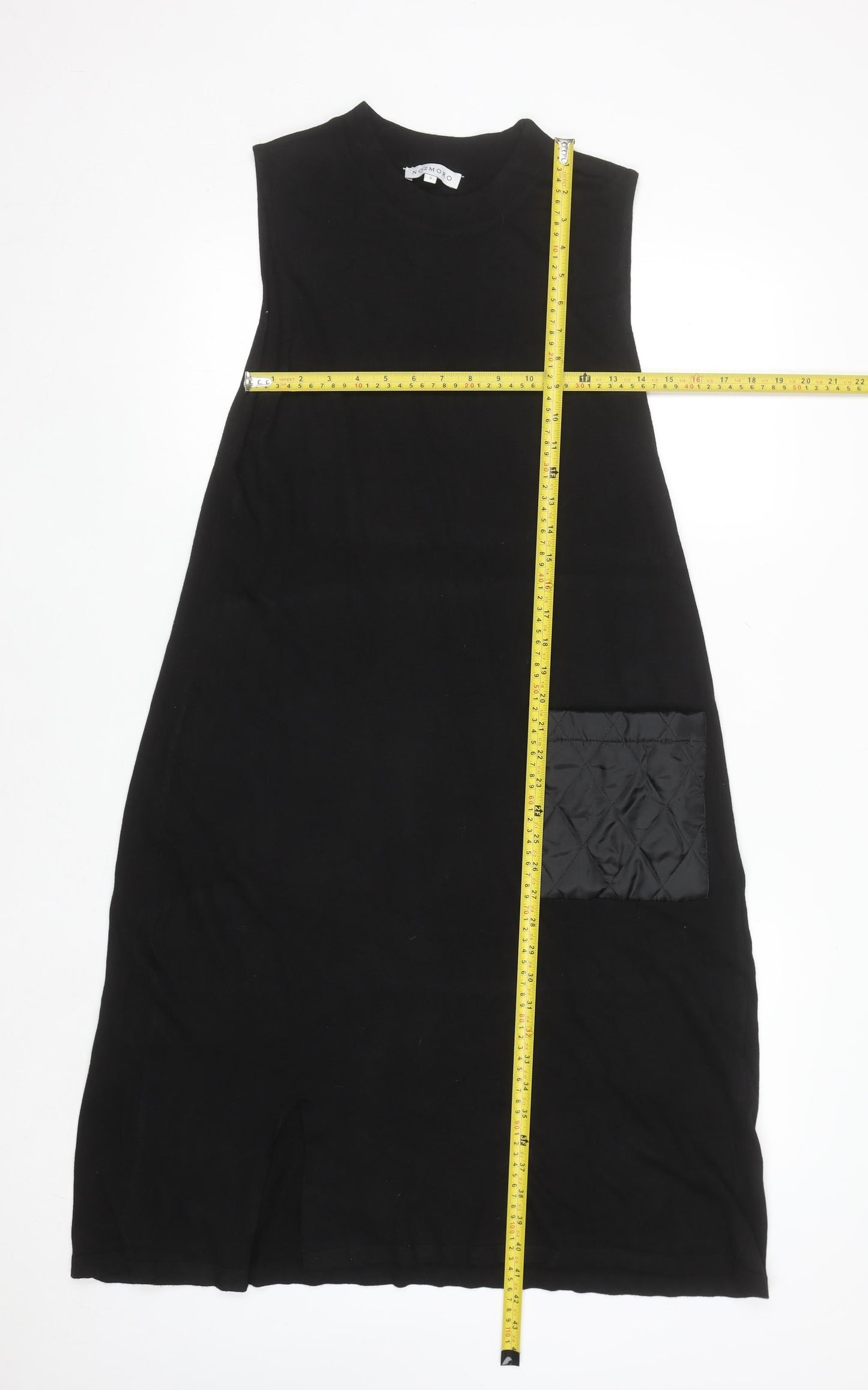 NO2MORO Women Black Midi Sleeveless Shift Dress S