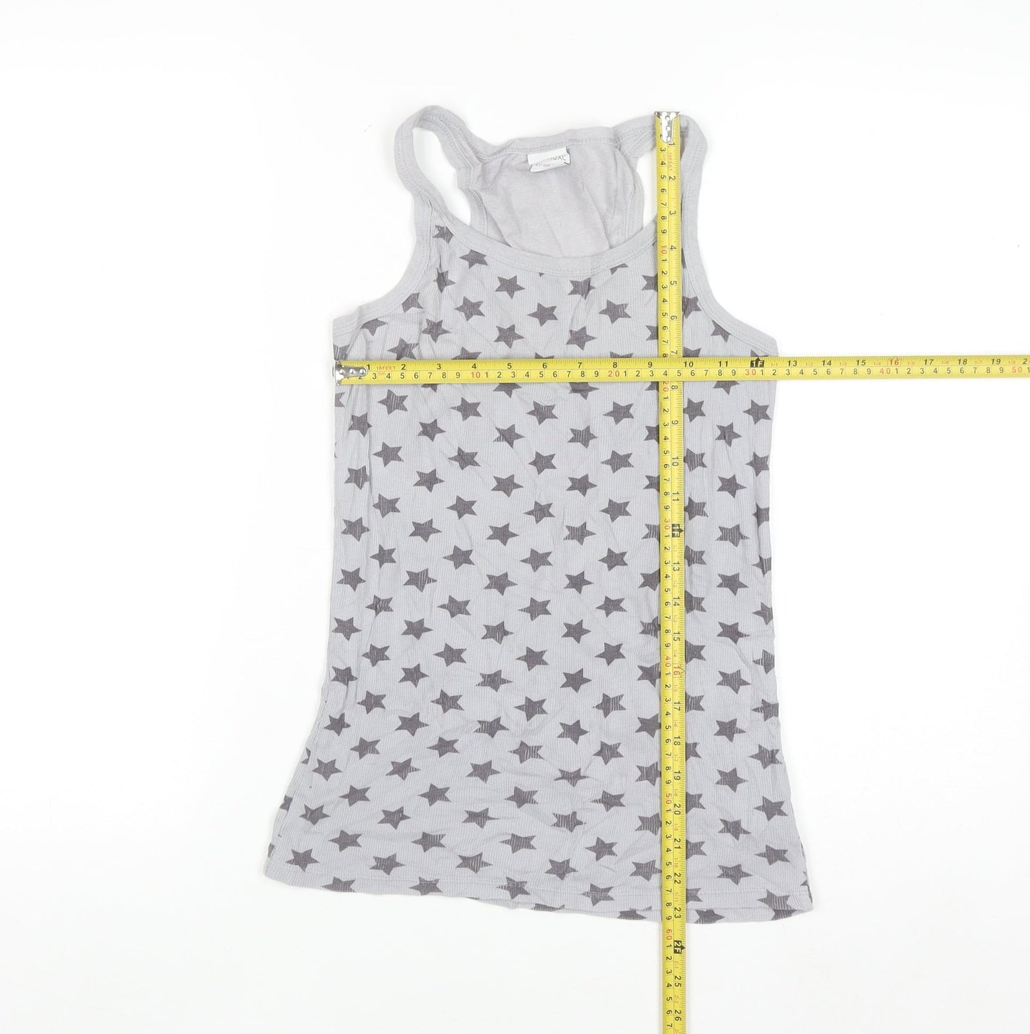 Next Girls Grey Star Print Cotton Tank Top 12 Years