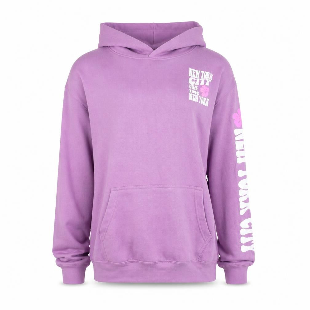 Popular Apparel Women's Purple Pullover Hoodie Medium Graphic Print