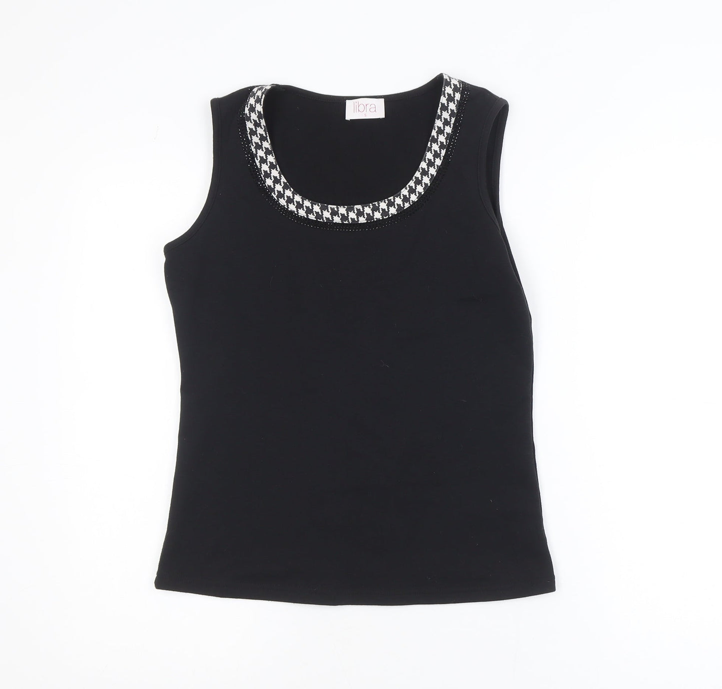 Libra Women's Black Sleeveless Scoop Neck Tank Top Size S
