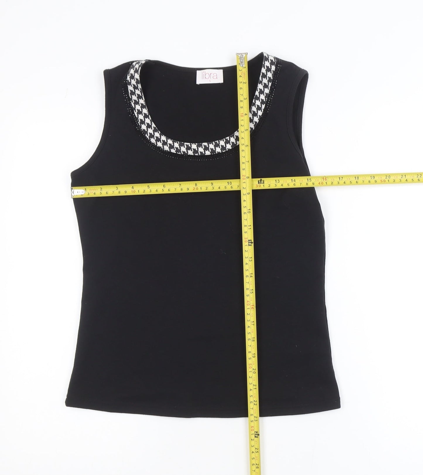 Libra Women's Black Sleeveless Scoop Neck Tank Top Size S