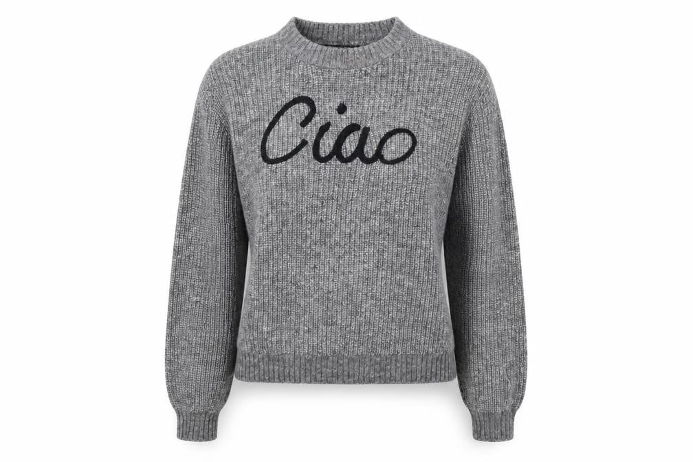 Dunnes Women's Grey 'Ciao' Chunky Knit Pullover Jumper XS