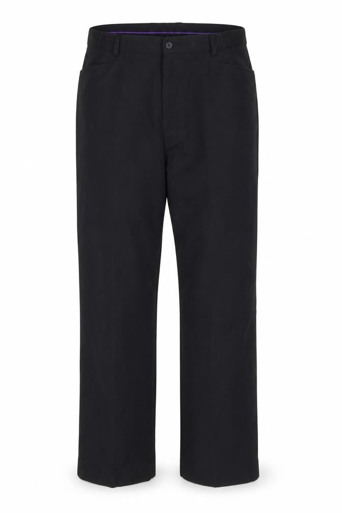 Avenue Men's Black 38R Classic Dress Trousers Polyester Blend