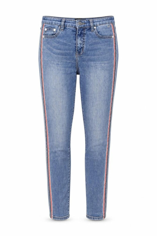 Diesel Womens Blue Mid Rise Skinny Jeans Size 14 with Stripe Detail