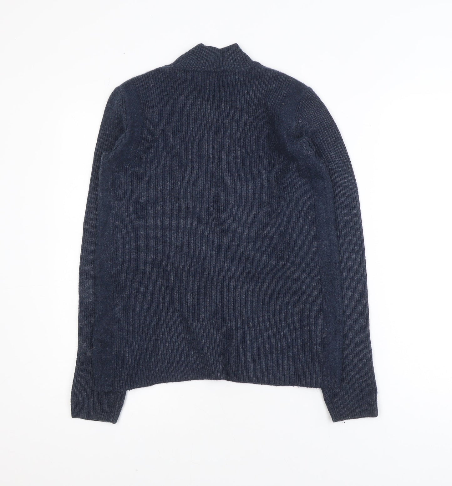 VILA Unisex Blue XS Ribbed Mock Neck Pullover Jumper