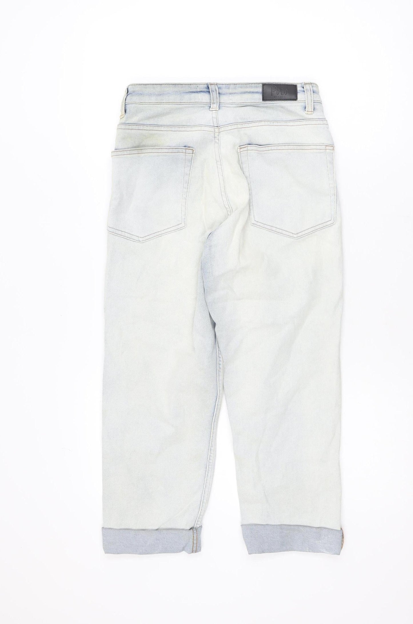 Poco by Pippa Women's Blue Button Crop Slim Fit Jeans Size 8S