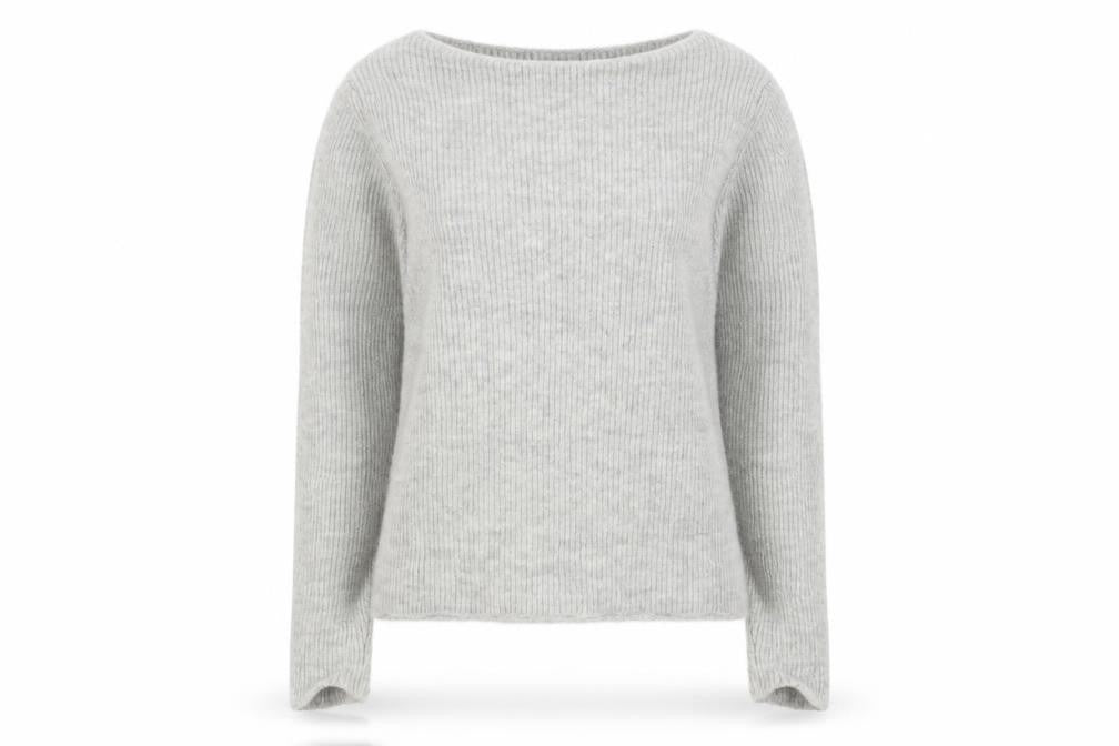 Mango Womens Grey Crew Neck Knit Pullover Jumper Size 12