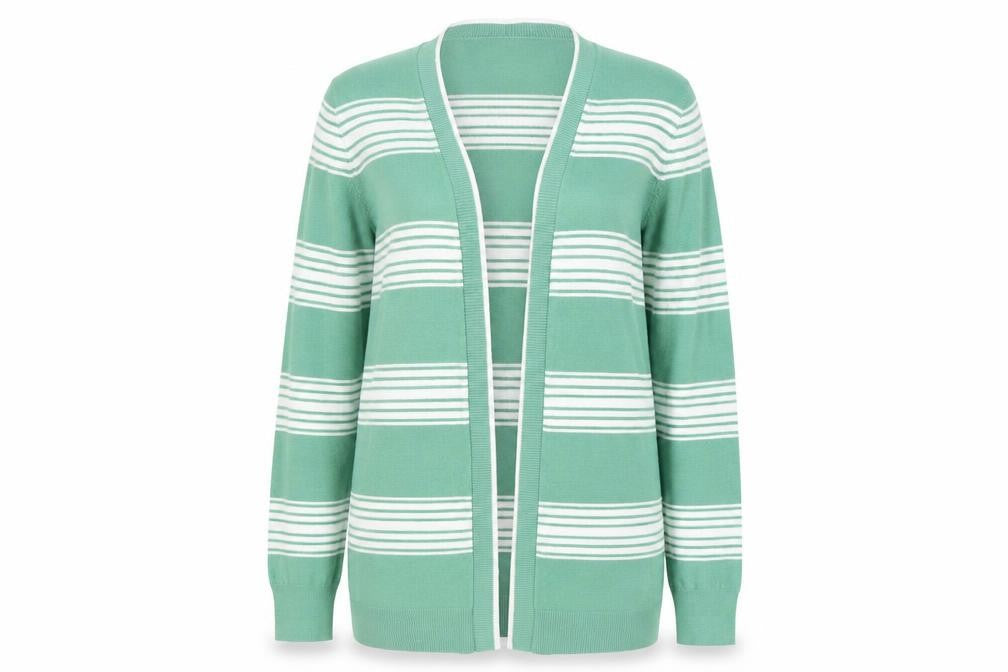 Verve Ami Women's Green Striped Long Sleeve Cardigan Size L