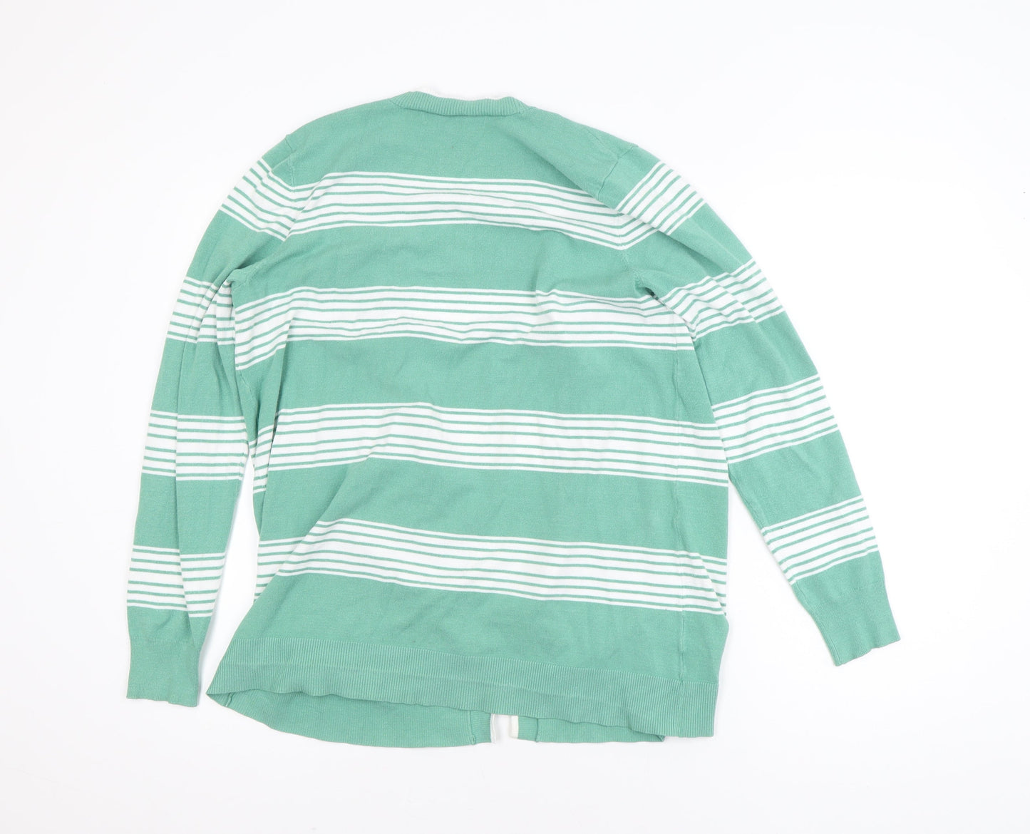 Verve Ami Women's Green Striped Long Sleeve Cardigan Size L