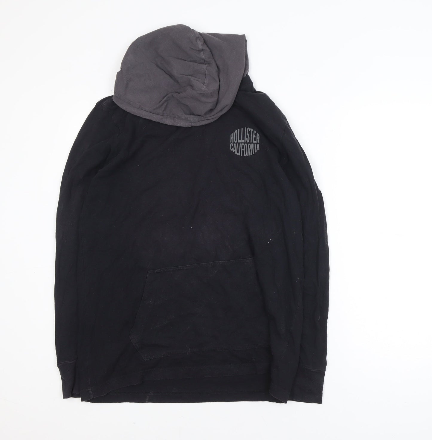 Hollister Men’s Black Pullover Hoodie M Logo Cotton Classic Fit