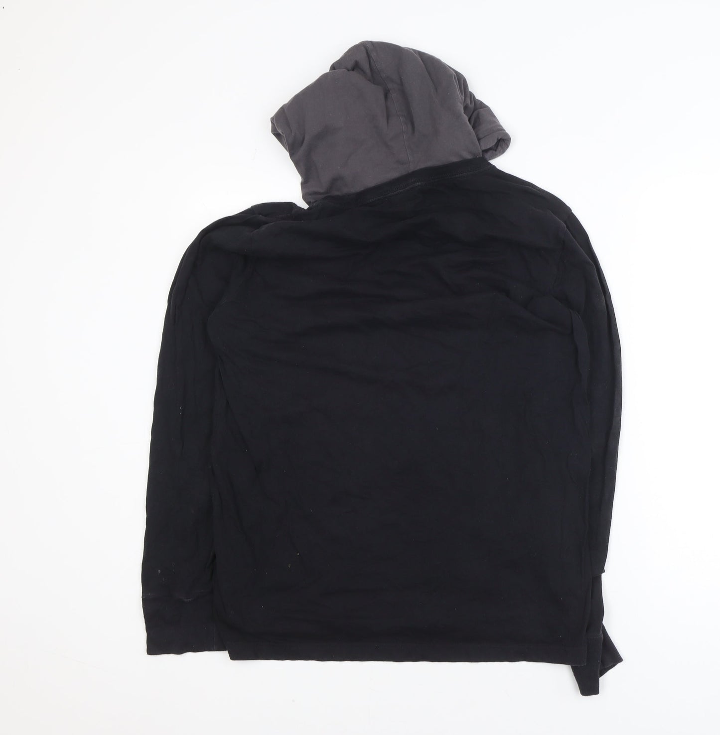 Hollister Men’s Black Pullover Hoodie M Logo Cotton Classic Fit