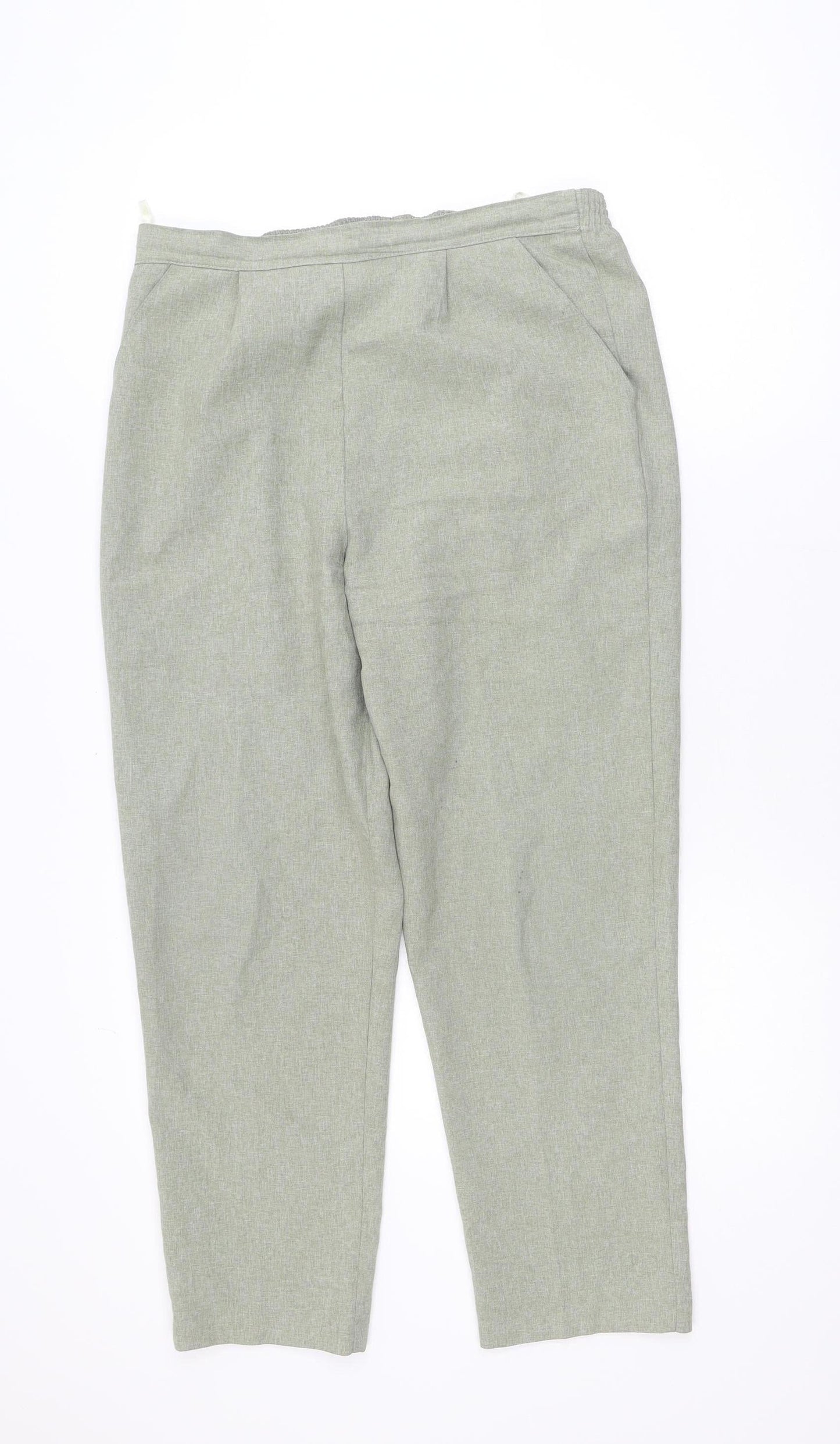 Classics Women’s Green Pleated Straight Trousers Size 14