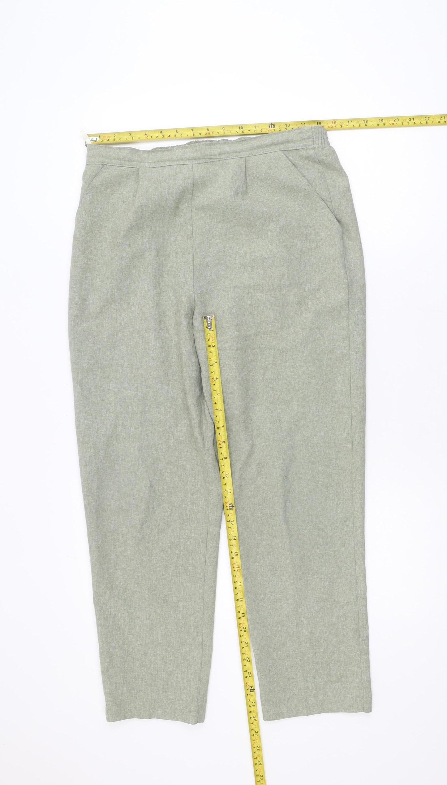 Classics Women’s Green Pleated Straight Trousers Size 14