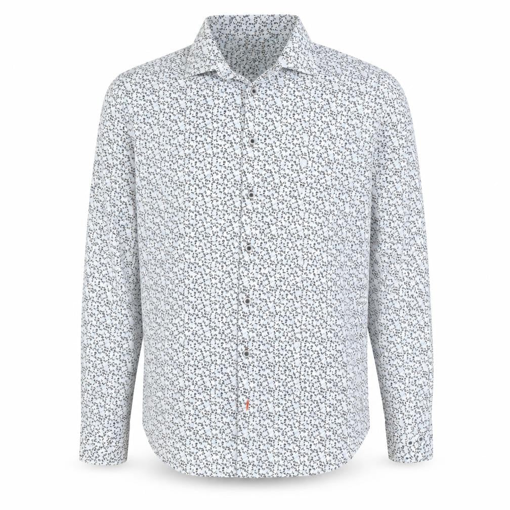 Tresanti Women Blue Floral Cotton Long Sleeve Button-Up Shirt Size 16