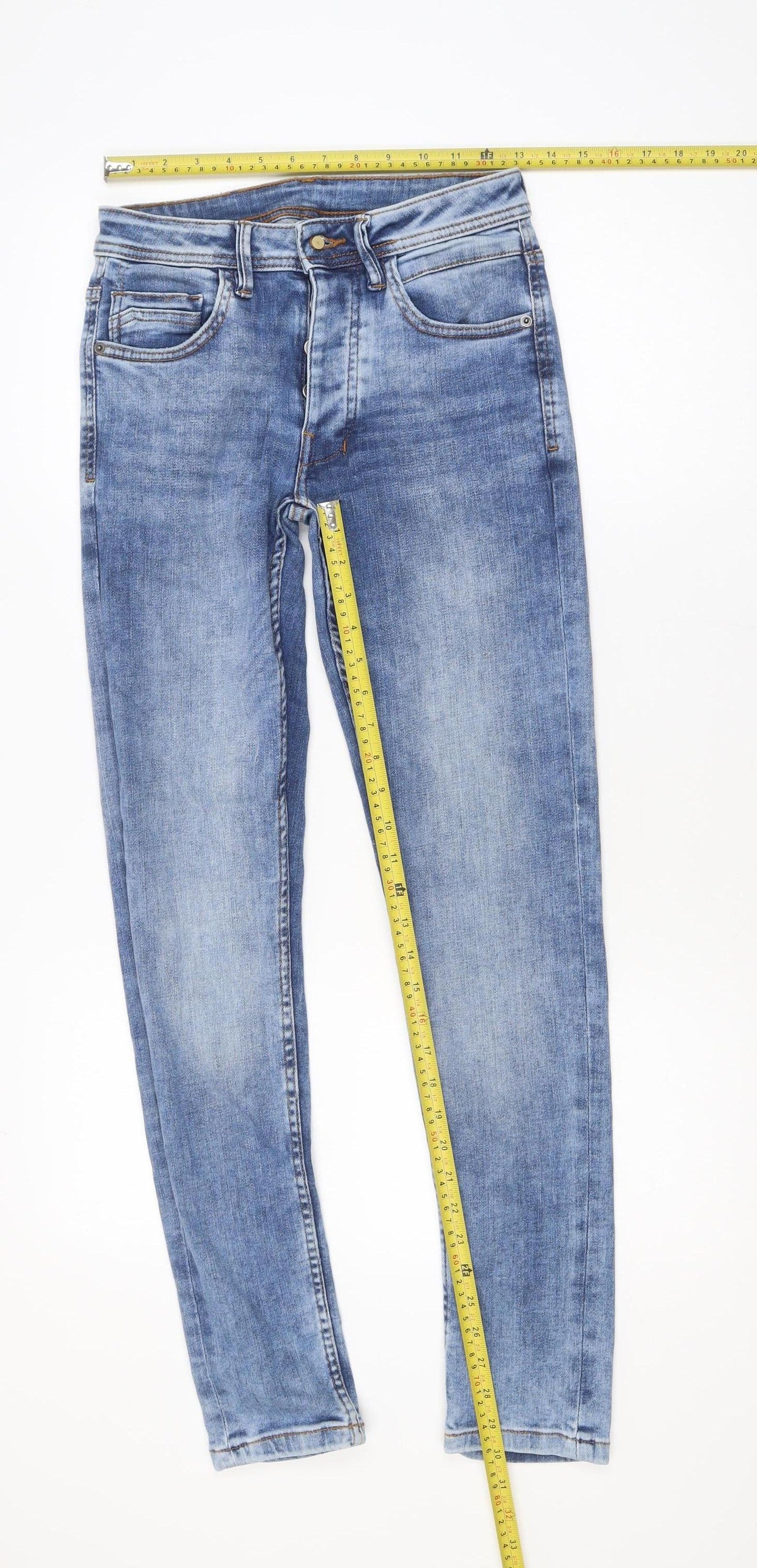 Denim Co. Women's Blue Skinny Jeans Size 12 Regular Fit
