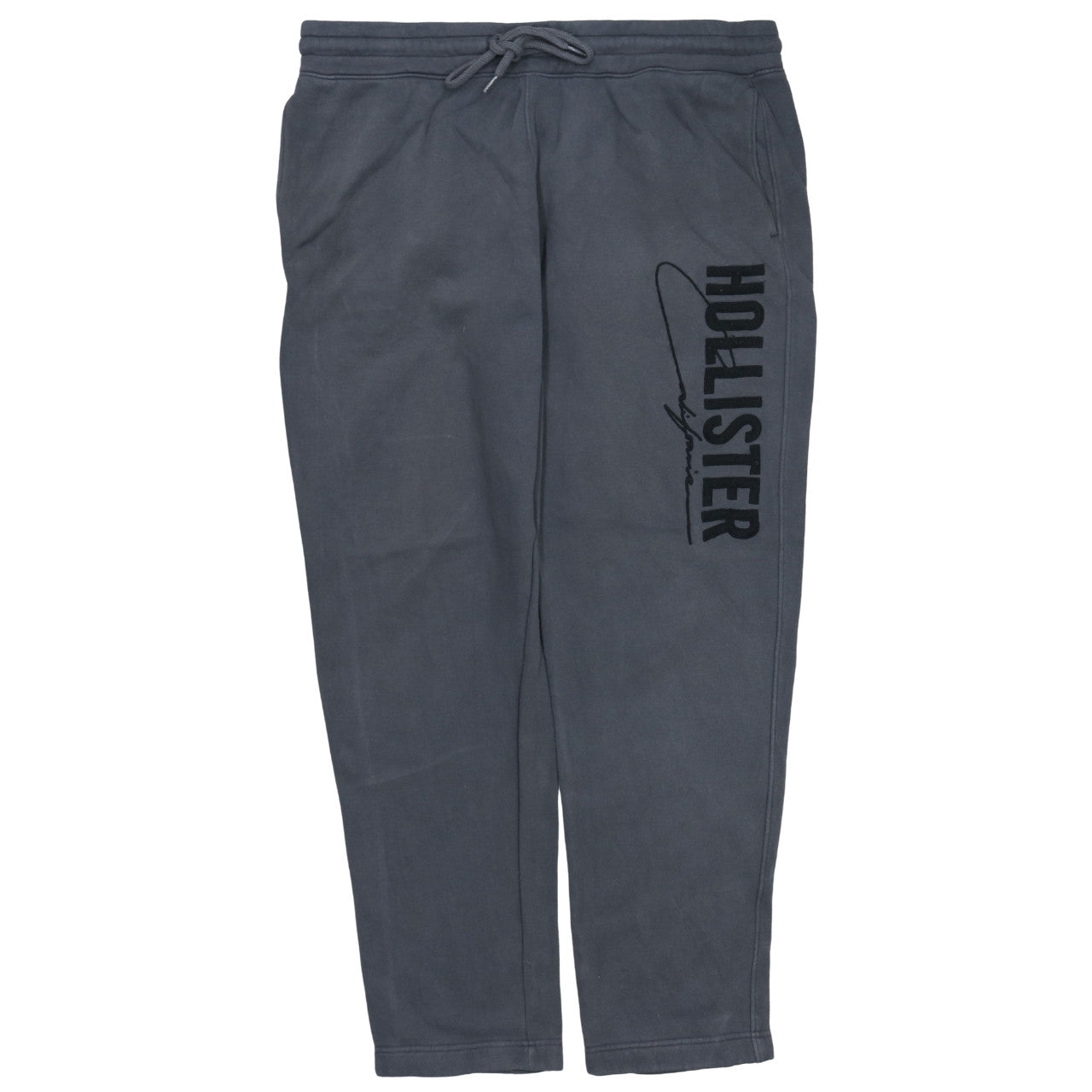 Hollister Men's Grey XL Fleece Sweatpants with Drawstring Waist