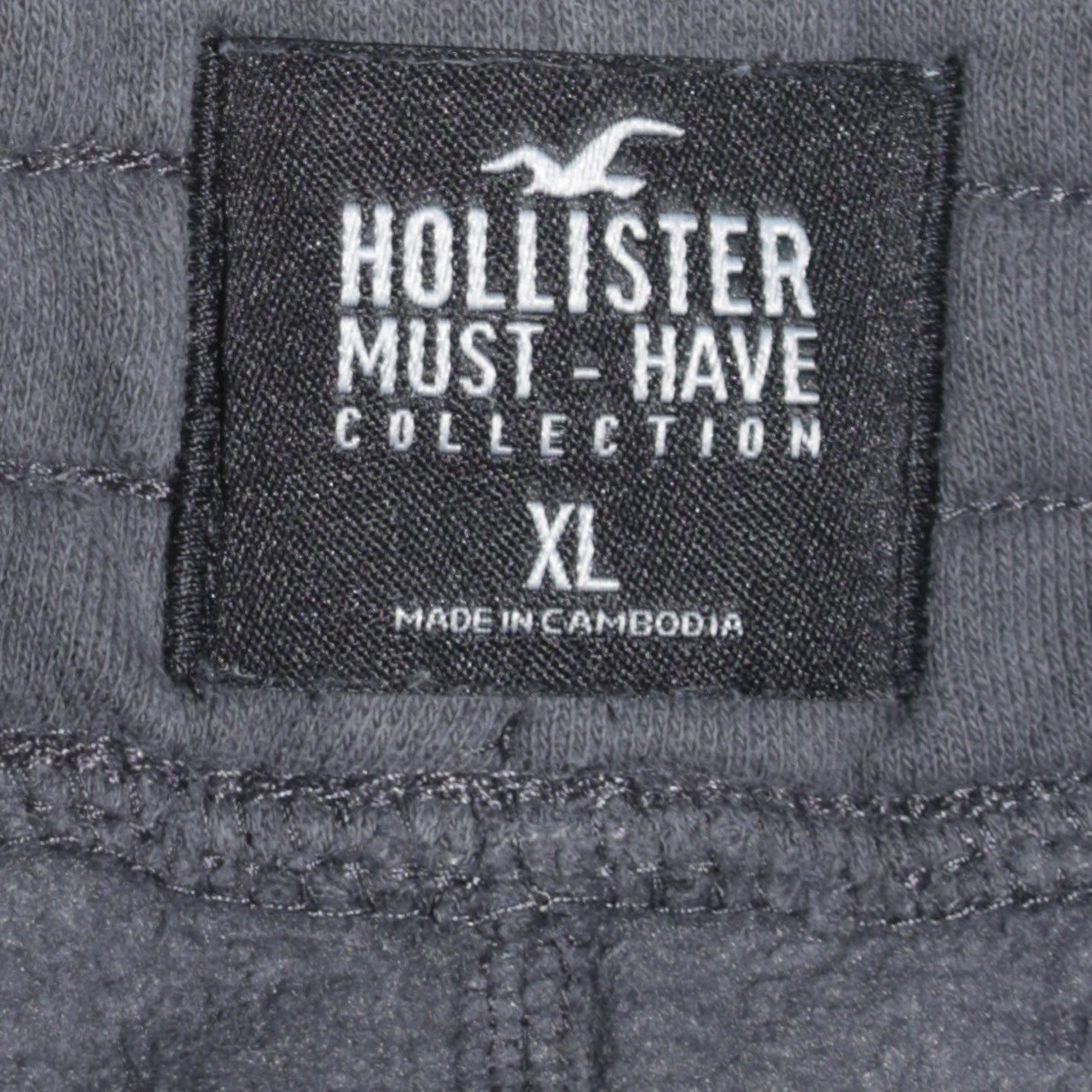 Hollister Men's Grey XL Fleece Sweatpants with Drawstring Waist