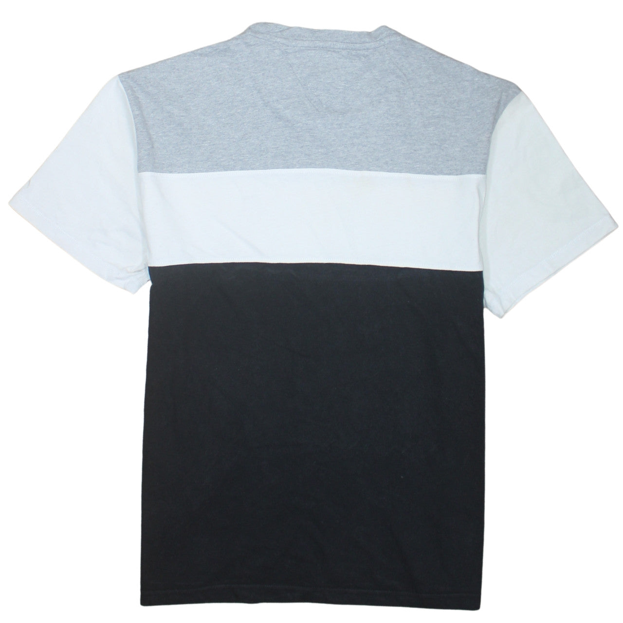 Tommy Jeans Men's Grey White Black Colourblock Crew Neck T-Shirt L