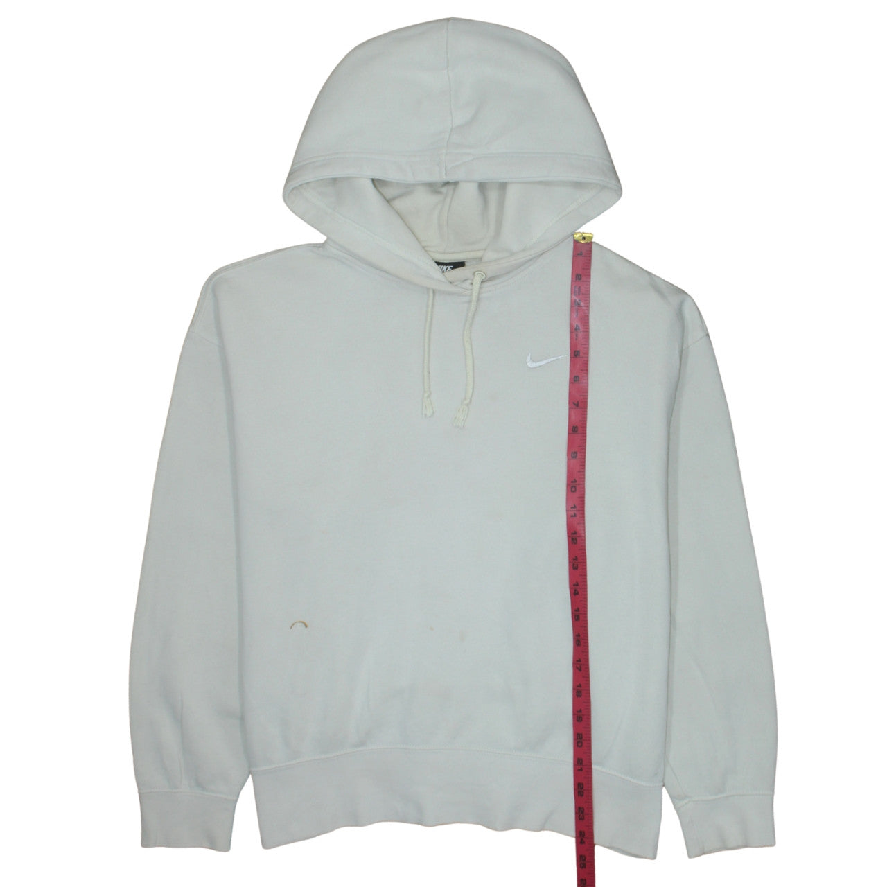 Nike Women White Hoodie Medium Pullover Classic Cotton Blend