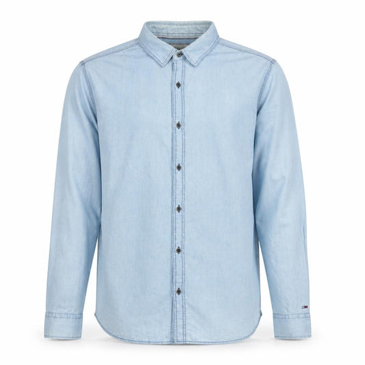 Tommy Hilfiger Men's Blue Denim Long Sleeve Button-Up Shirt L