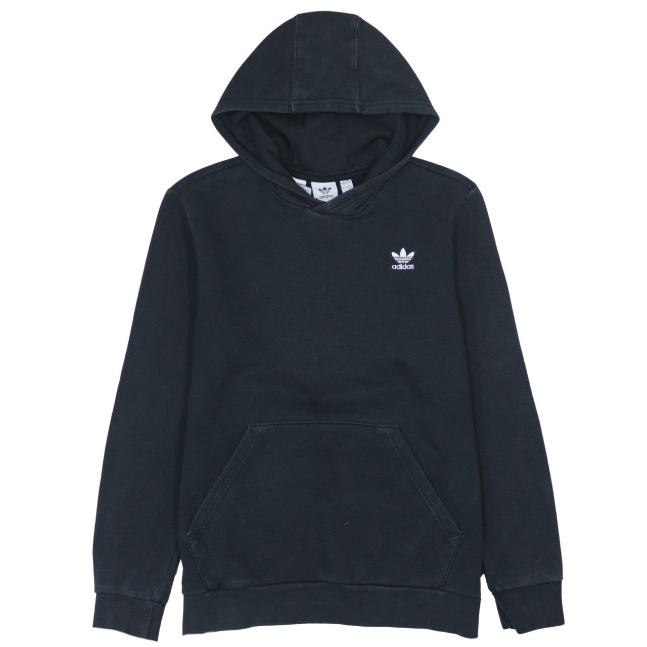 Adidas Boys Black Pullover Hoodie 13-14 Years Regular Fit Fleece Logo Top
