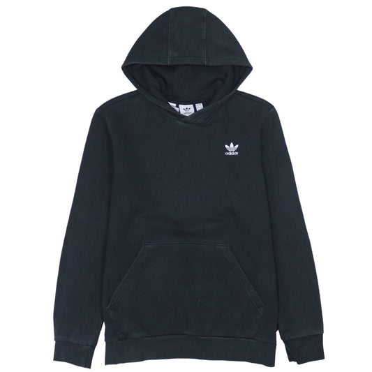 Adidas Boys Black Pullover Hoodie 13-14 Years Regular Fit Fleece Logo Top
