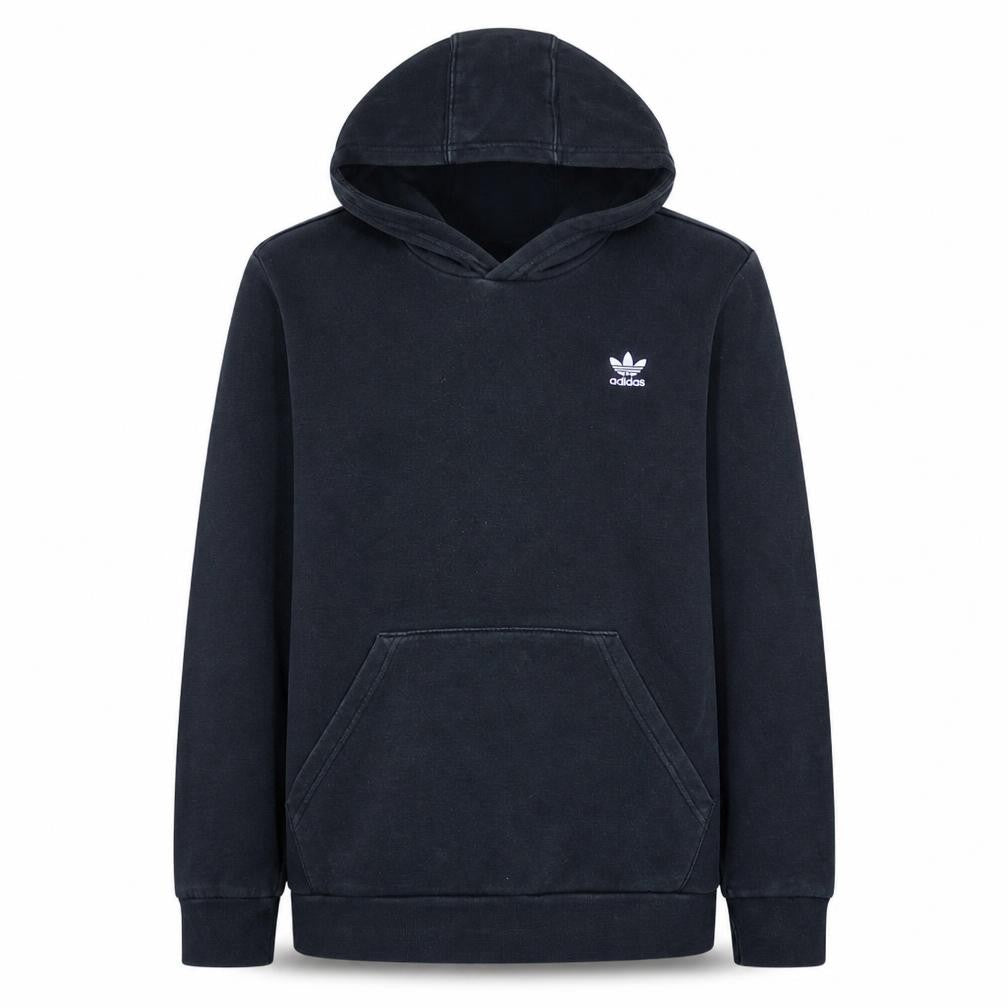 Adidas Boys Black Pullover Hoodie 13-14 Years Regular Fit Fleece Logo Top