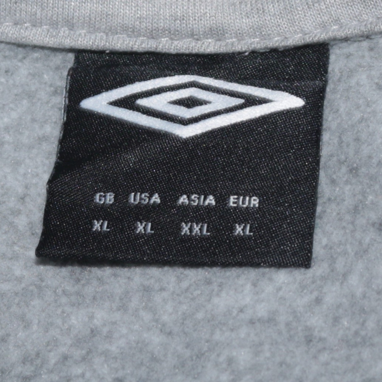 Umbro Men's Grey XL Full Zip Hoodie with Logo