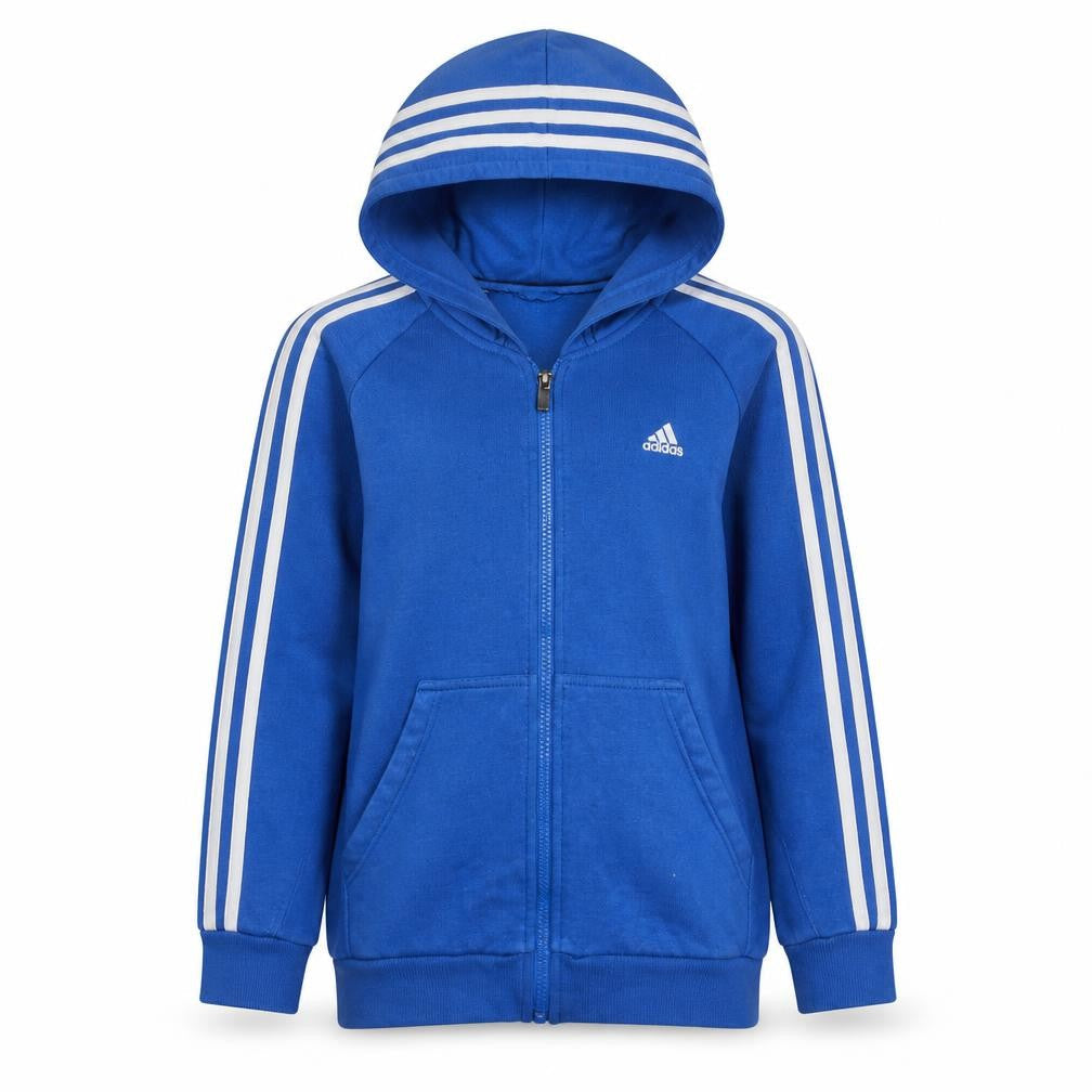 Adidas Boys Blue Full Zip Hoodie 13-14 Years Classic Sportswear