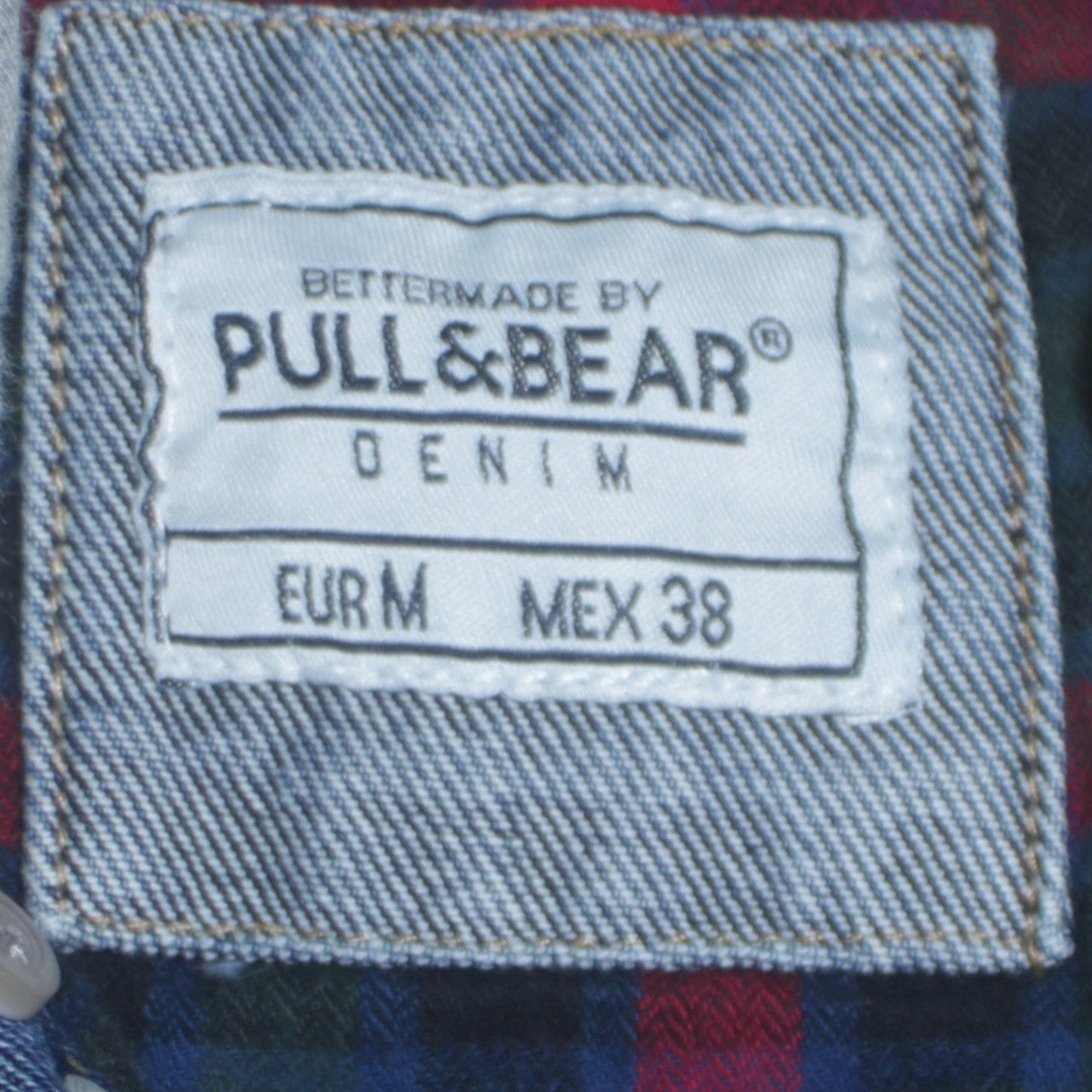 Pull & Bear Men's Blue Denim Hooded Waistcoat Size M