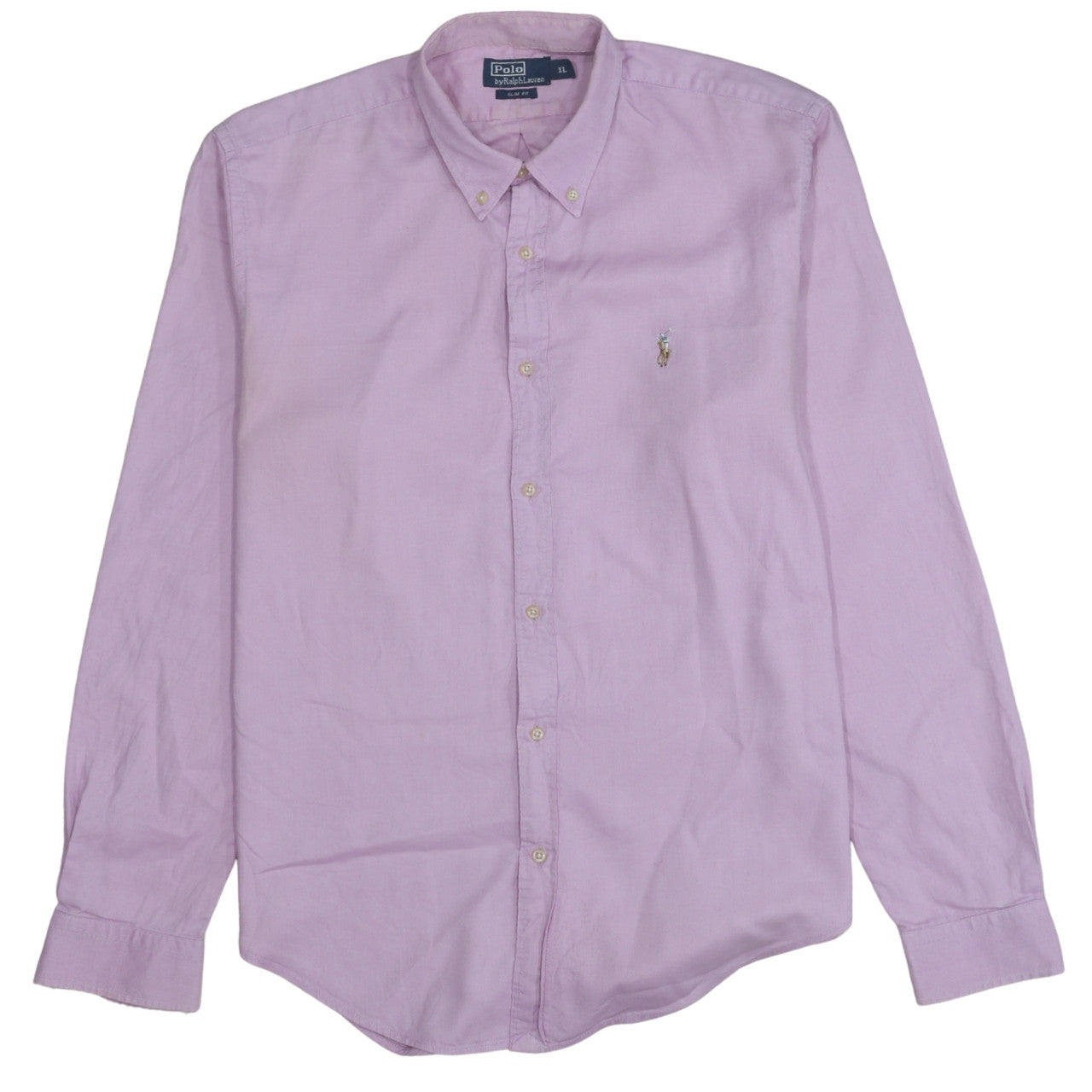 Ralph Lauren Men's Purple Slim Fit Button-Down Cotton Shirt XL