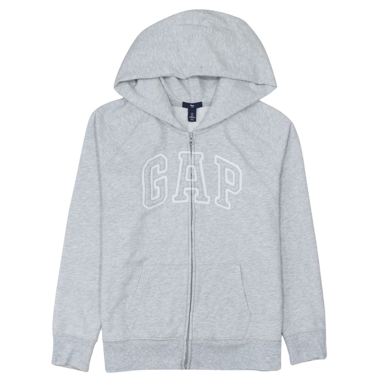 GAP Women’s Grey Full Zip Hoodie L Cotton Blend Logo Casual