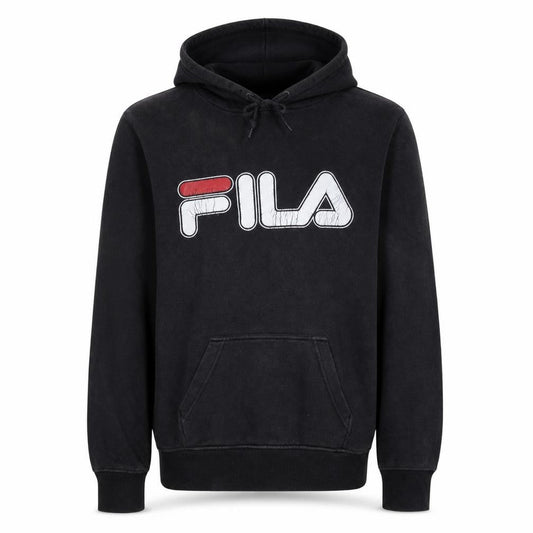 FILA Mens Black Pullover Hoodie Size M Graphic Logo Sportswear