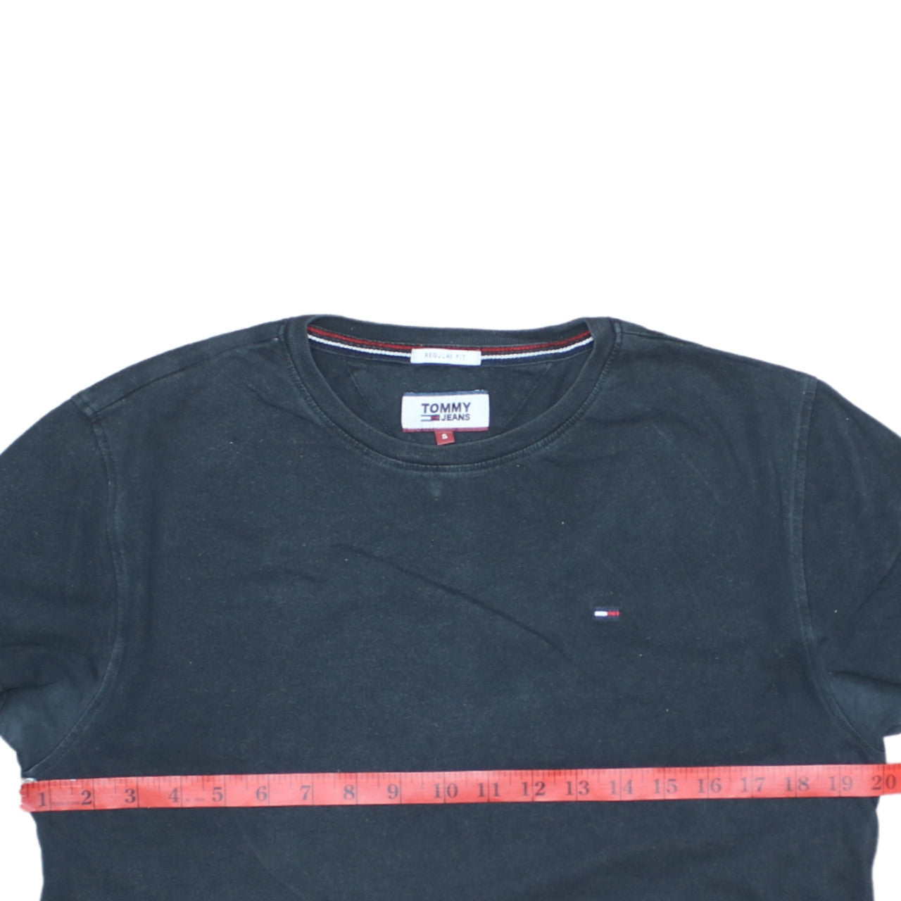 Tommy Jeans Men's Black Regular Fit Cotton Crew Neck T-Shirt S