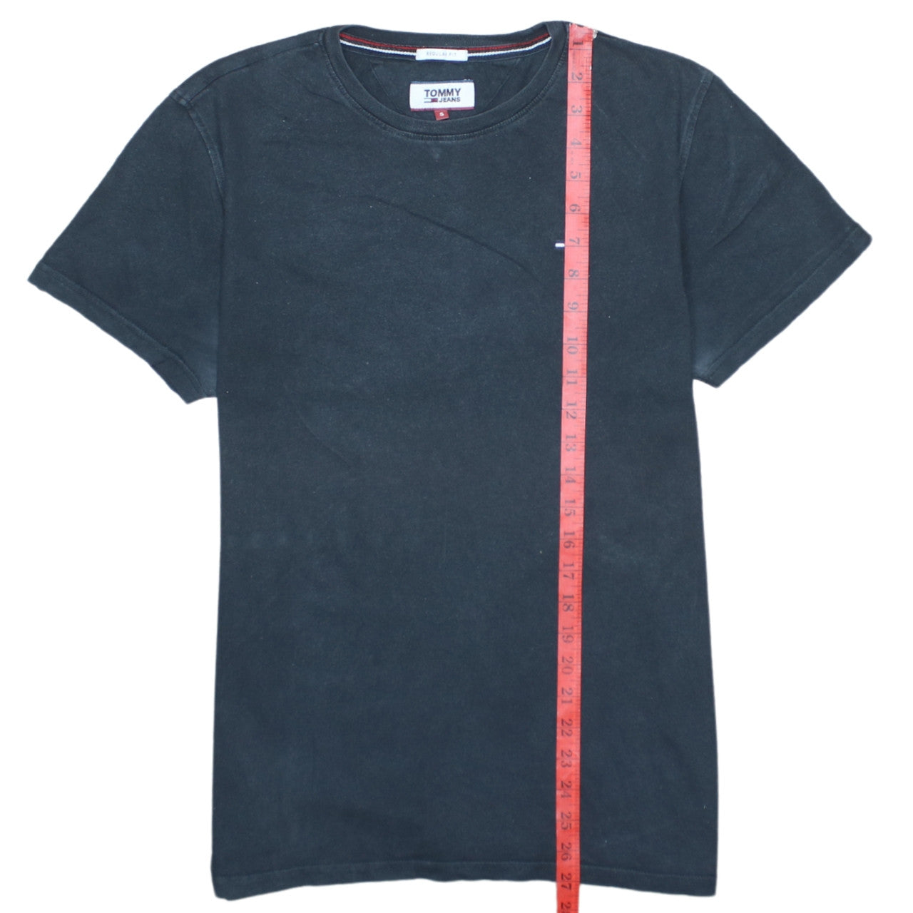Tommy Jeans Men's Black Regular Fit Cotton Crew Neck T-Shirt S