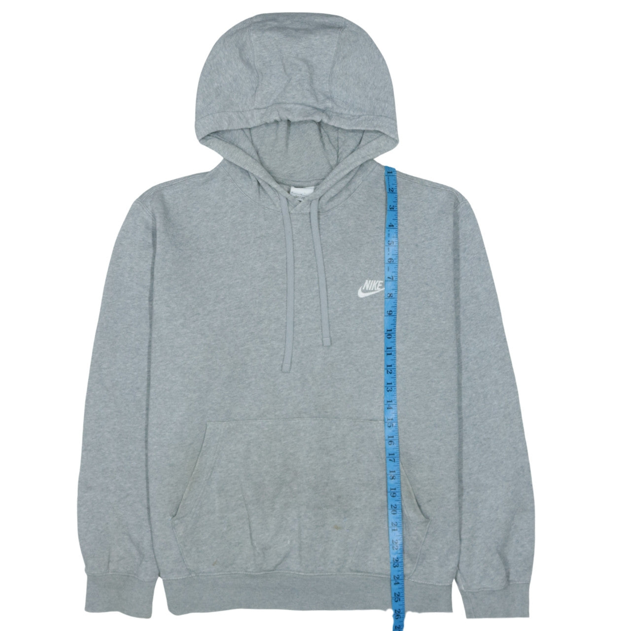 Nike Men's Grey Pullover Hoodie M Regular Fit Fleece Sweatshirt
