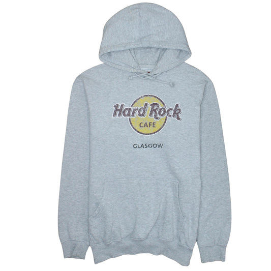 Hard Rock Cafe Glasgow Men's Grey Pullover Hoodie Size L