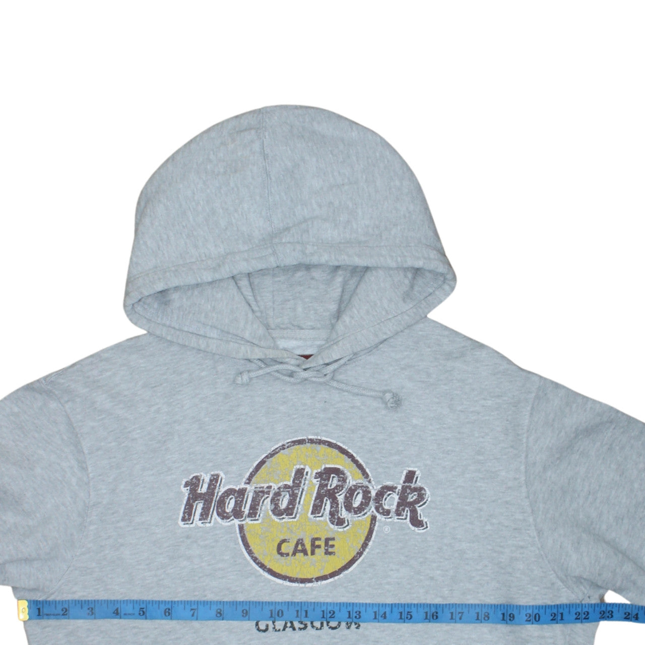 Hard Rock Cafe Glasgow Men's Grey Pullover Hoodie Size L