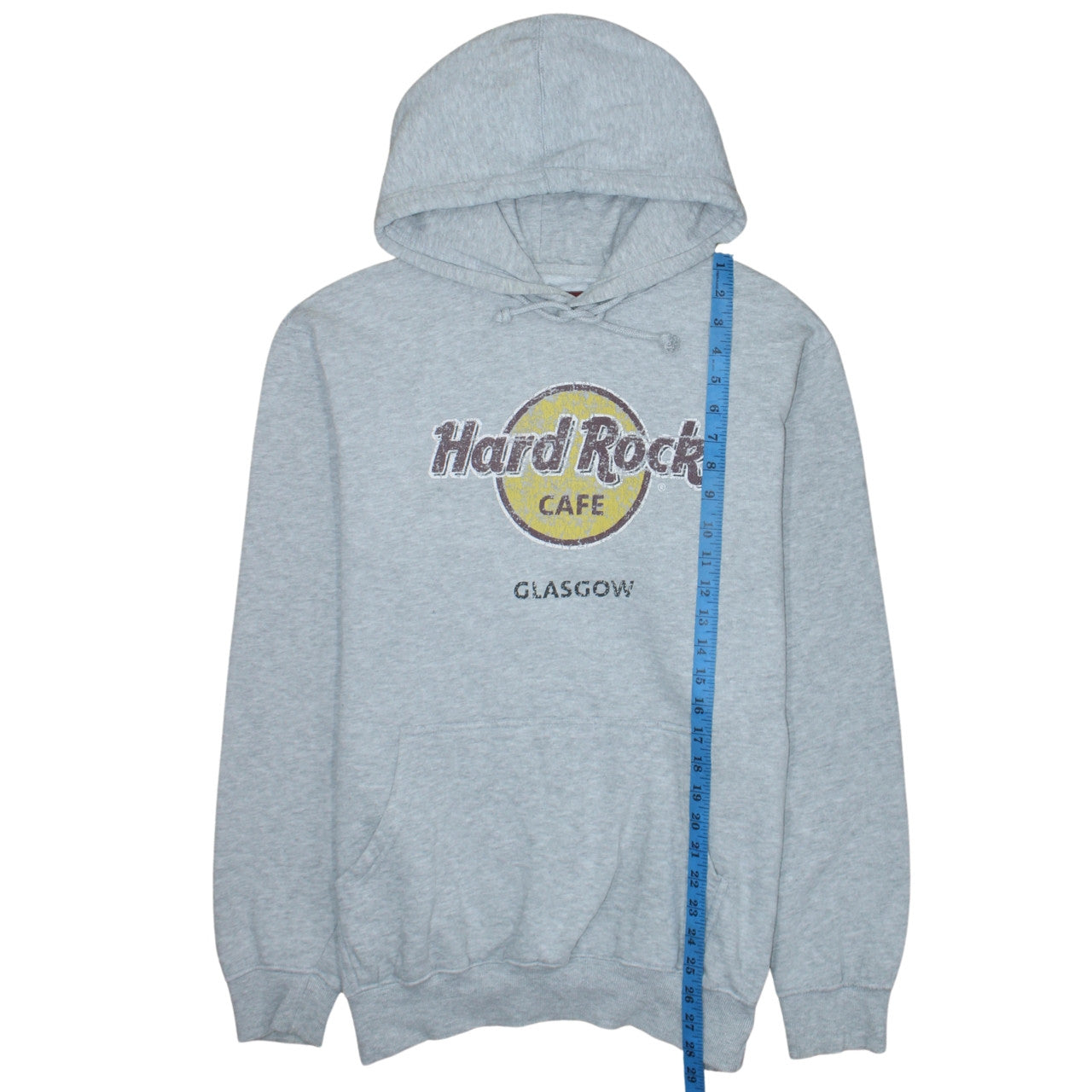 Hard Rock Cafe Glasgow Men's Grey Pullover Hoodie Size L