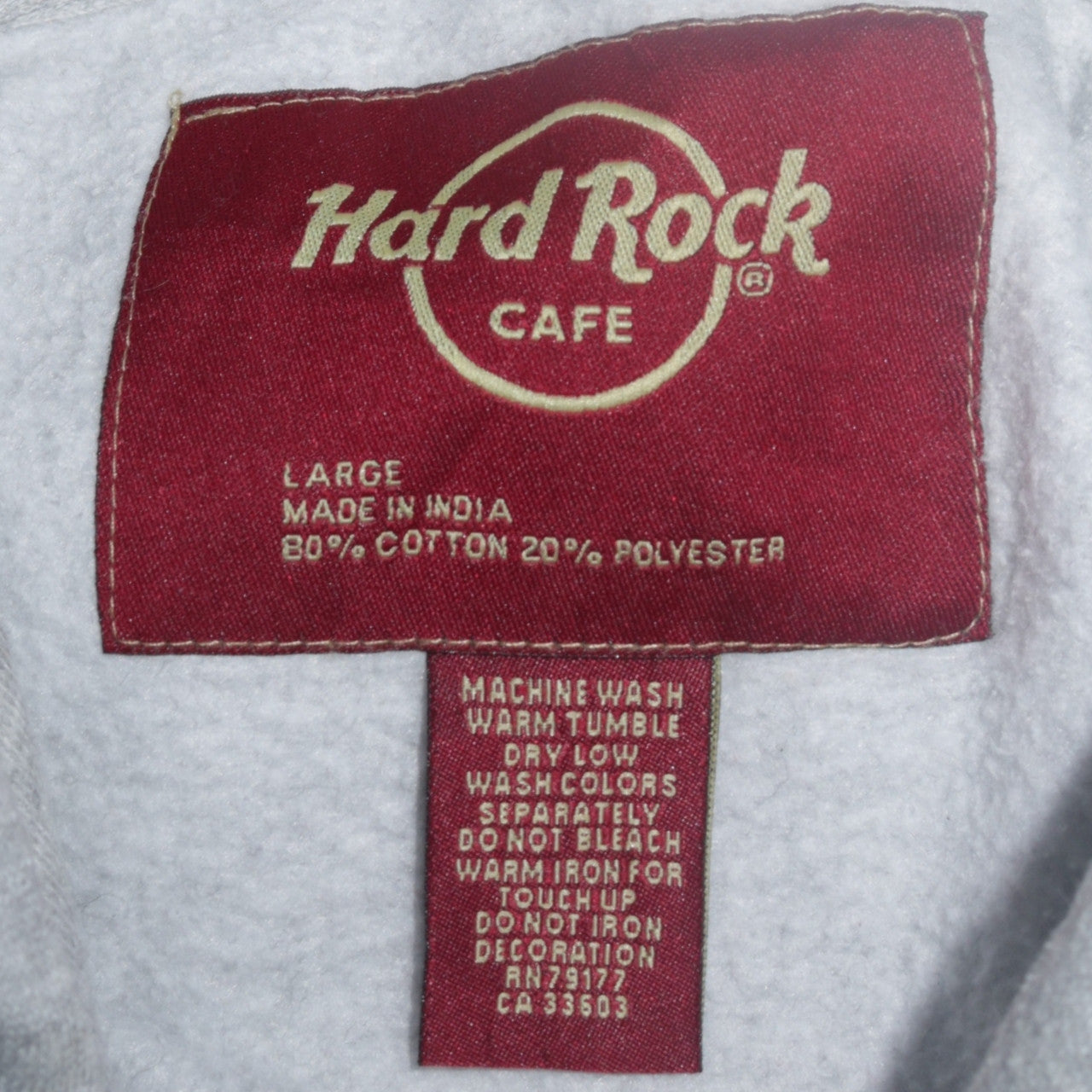 Hard Rock Cafe Glasgow Men's Grey Pullover Hoodie Size L