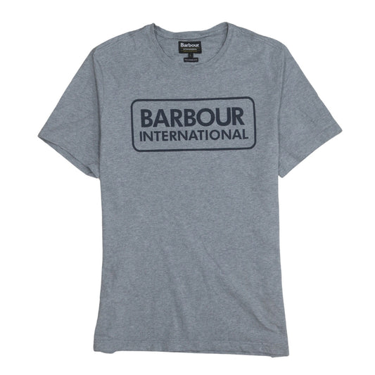 Barbour International Men's Grey Crew Neck Tailored Fit T-Shirt Size L