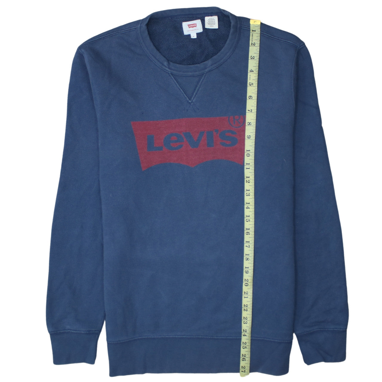 Levi's Men's Blue Crew Neck Logo Sweatshirt Size S Regular Fit