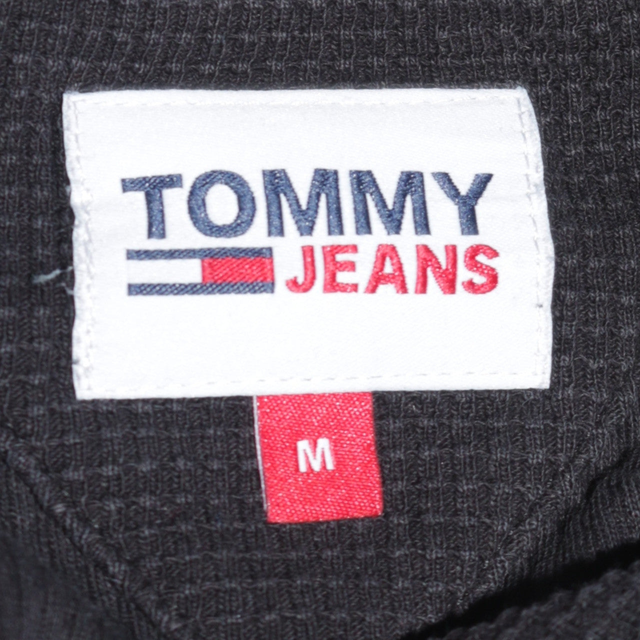 Tommy Jeans Men’s Black Pullover Hoodie Medium Cotton Knit