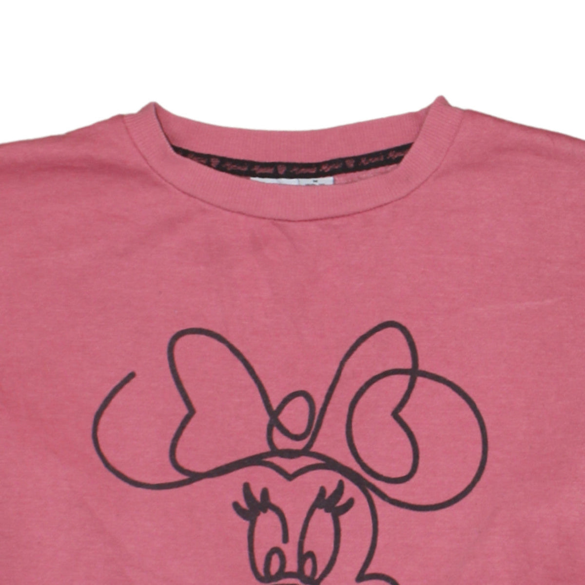 Disney Women Pink Minnie Mouse Crew Neck Sweatshirt Size 12/14