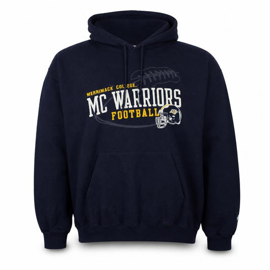 Champion Mens Blue XL Pullover Hoodie Merrimack College Football Fleece