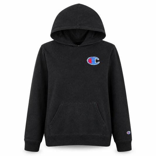 Champion Womens Black XL Pullover Hoodie With Logo Detail