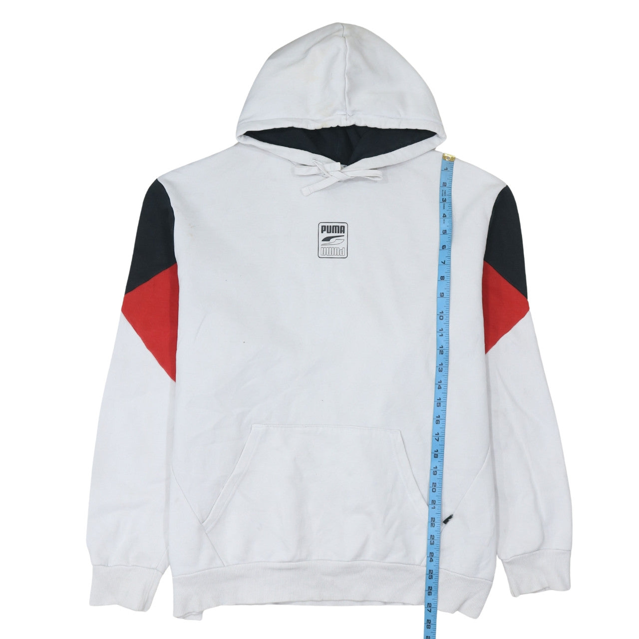 Puma Men's White Pullover Hoodie XL Sports Fleece Logo Sweatshirt