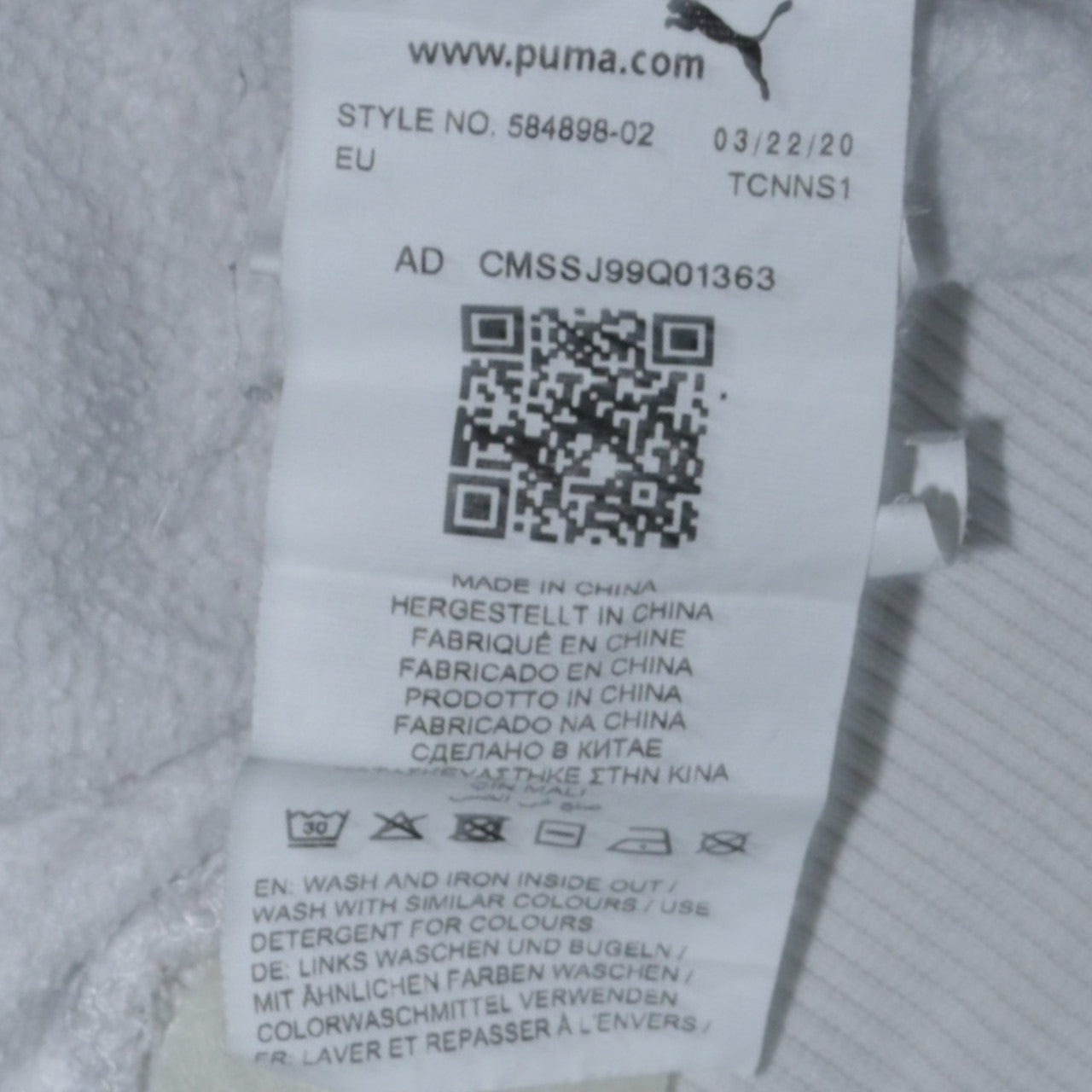 Puma Men's White Pullover Hoodie XL Sports Fleece Logo Sweatshirt