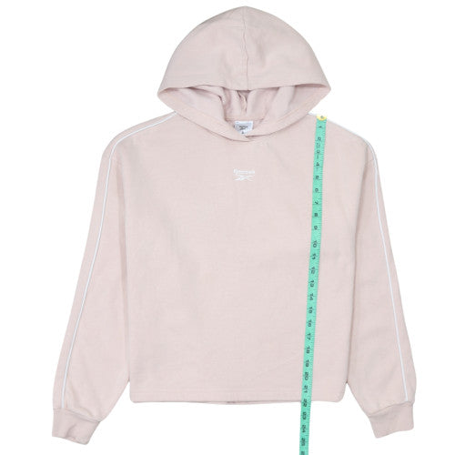 Reebok Womens Light Pink Pullover Hoodie Small Relaxed Fit Sweatshirt