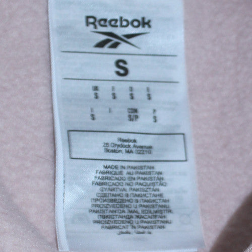 Reebok Womens Light Pink Pullover Hoodie Small Relaxed Fit Sweatshirt